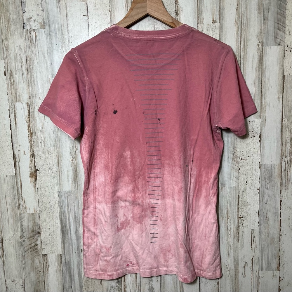 Y2K Affliction Pink White Rhinestone Grunge Painted Thrashed Womens Medium - Picture 5 of 7